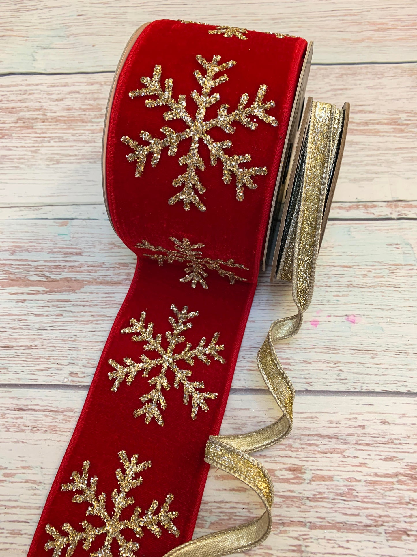 Ribbon Collection | Red Gold Snowflake