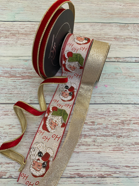 Ribbon Collection | Red & Gold Santa Claus