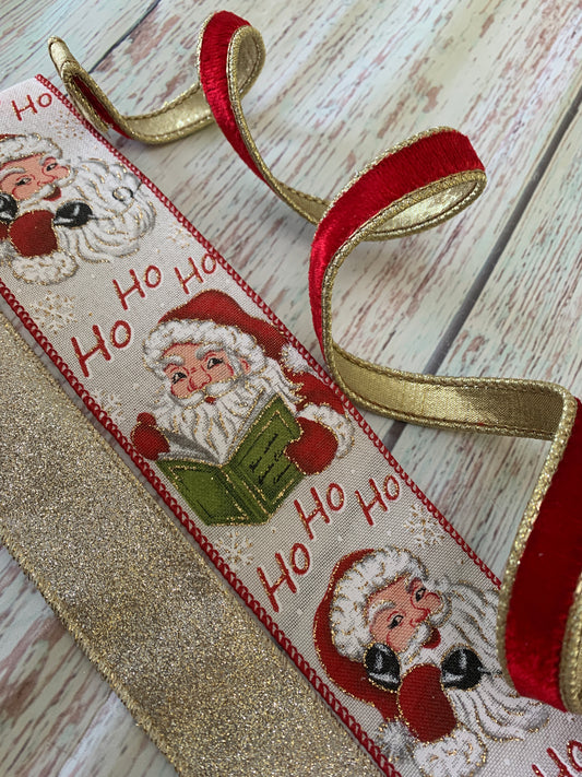 Ribbon Collection | Red & Gold Santa Claus