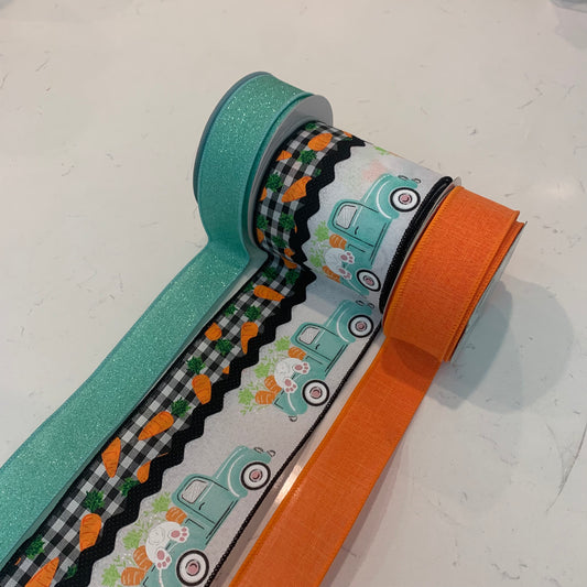 Ribbon Collection | Easter Bunny Truck | Aqua & Orange