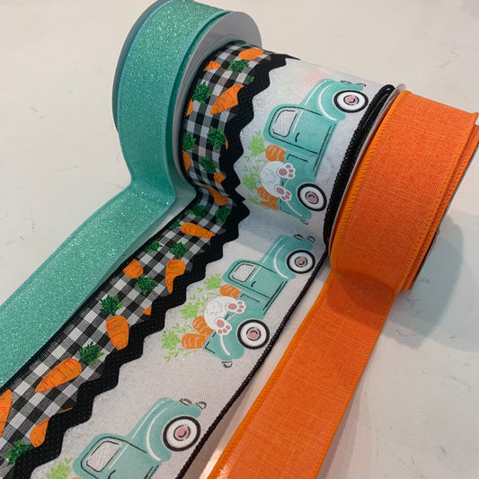 Ribbon Collection | Easter Bunny Truck | Aqua & Orange