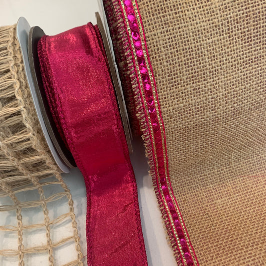 Ribbon Collection | Pink Sequin & Burlap