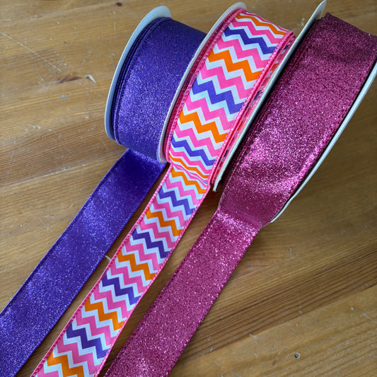 Ribbon Collection | Pink Orange & Purple Chevron
