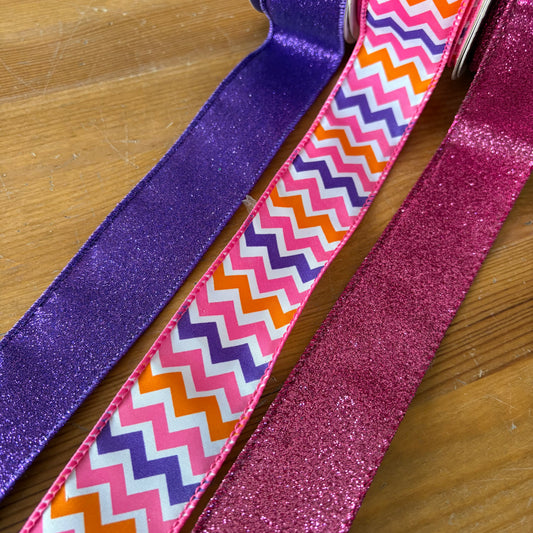 Ribbon Collection | Pink Orange & Purple Chevron
