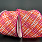 2.5" Pink & Orange Plaid Ribbon