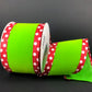 2.5" Lime Velveteen Christmas Ribbon - Designer DIY