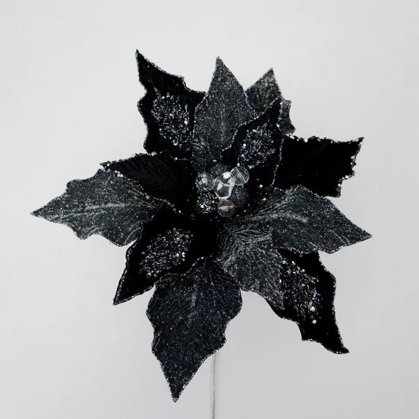 Black Poinsettia Pick - Designer DIY