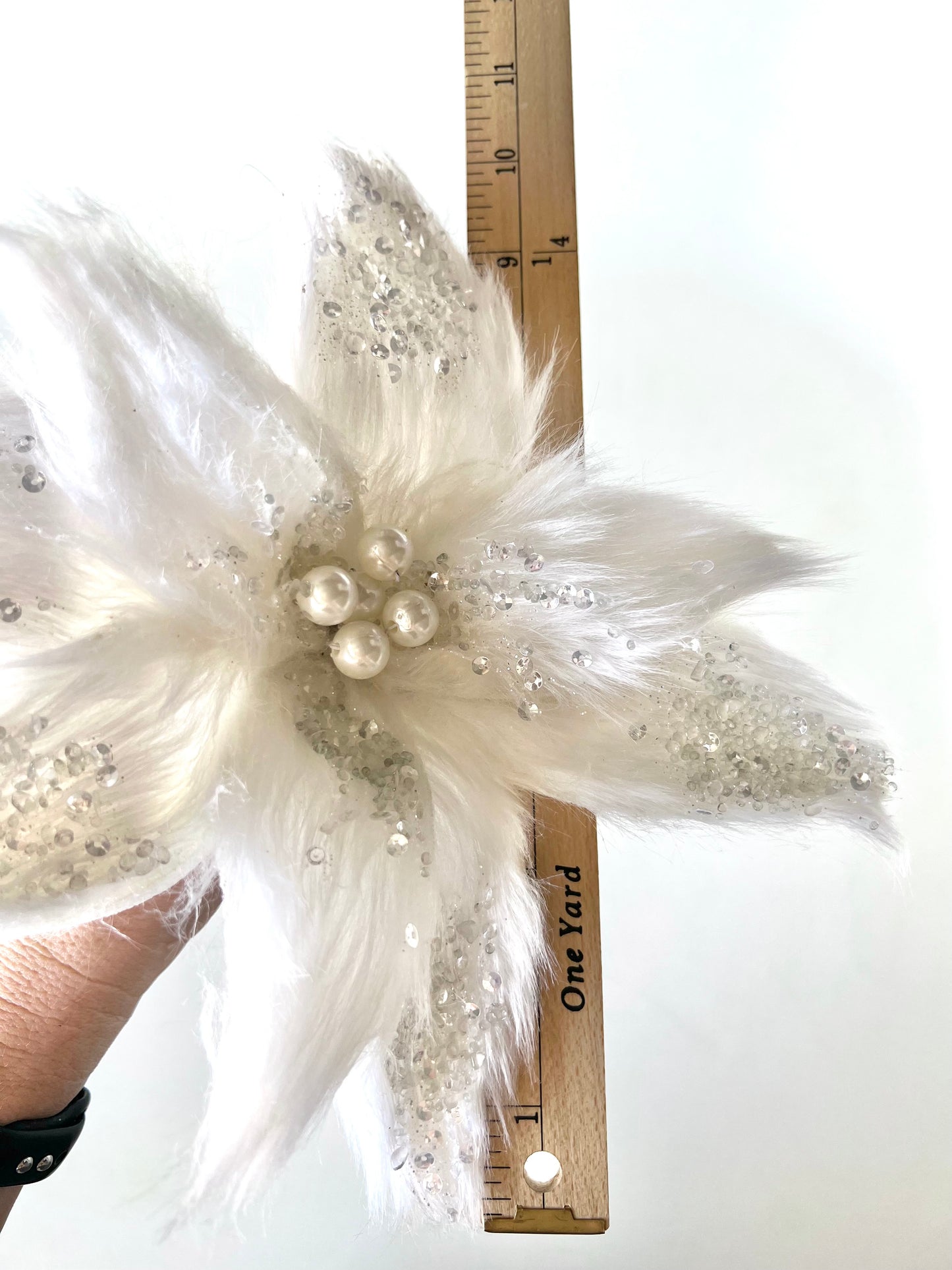 White Furry Poinsettia Pick - Designer DIY