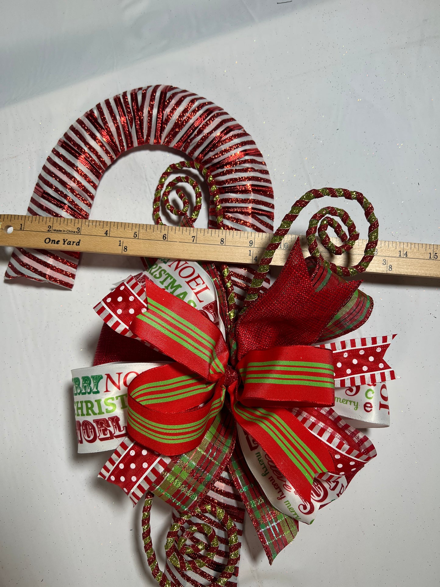 Candy Cane Door Hanger | Red & White Stripe - Designer DIY