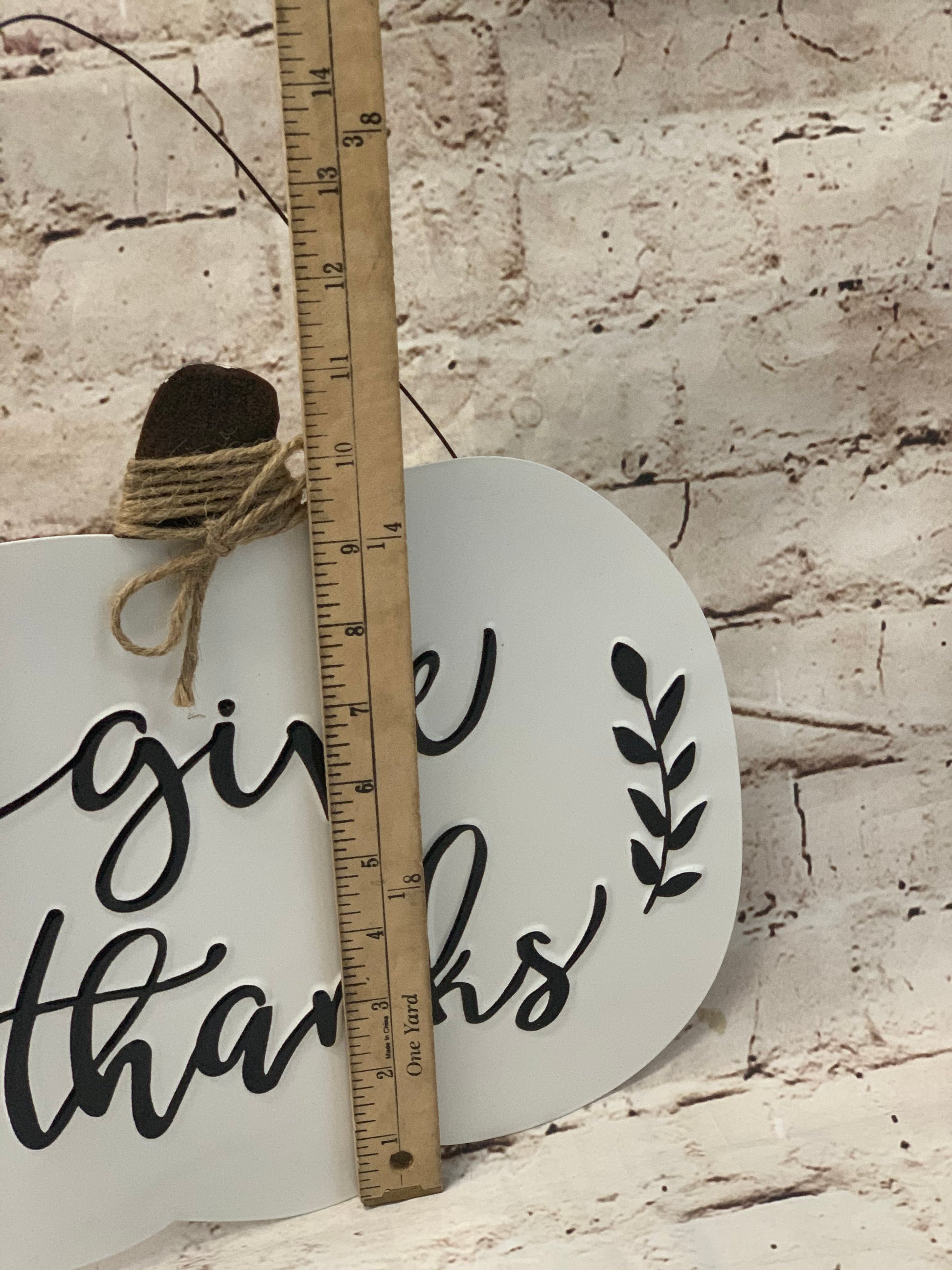 Give Thanks | White Pumpkin Sign - Designer DIY
