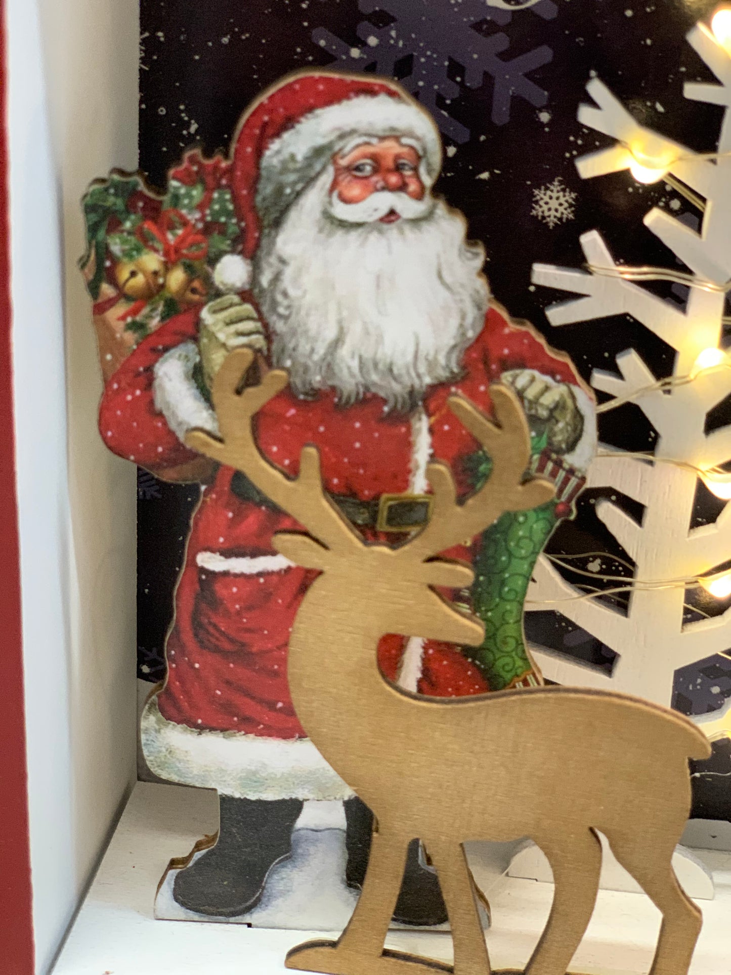 Merry Christmas | Santa Claus | Light Up Shadowbox