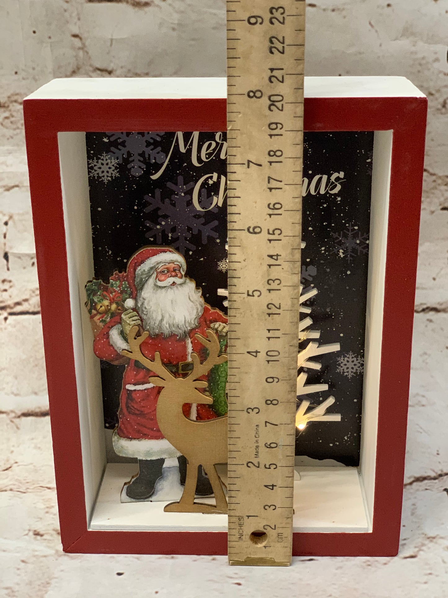 Merry Christmas | Santa Claus | Light Up Shadowbox