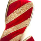 Red Velvet with Gold Glitter Stripe DESIGNER Ribbon - Designer DIY