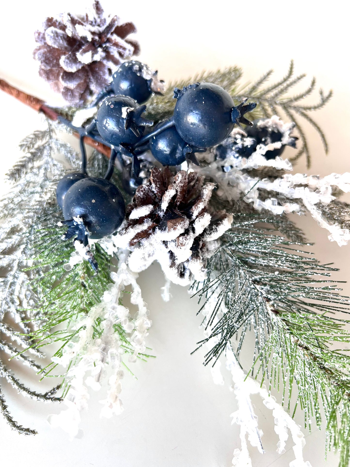 Flocked Pine and Blue Berry Pick - Designer DIY