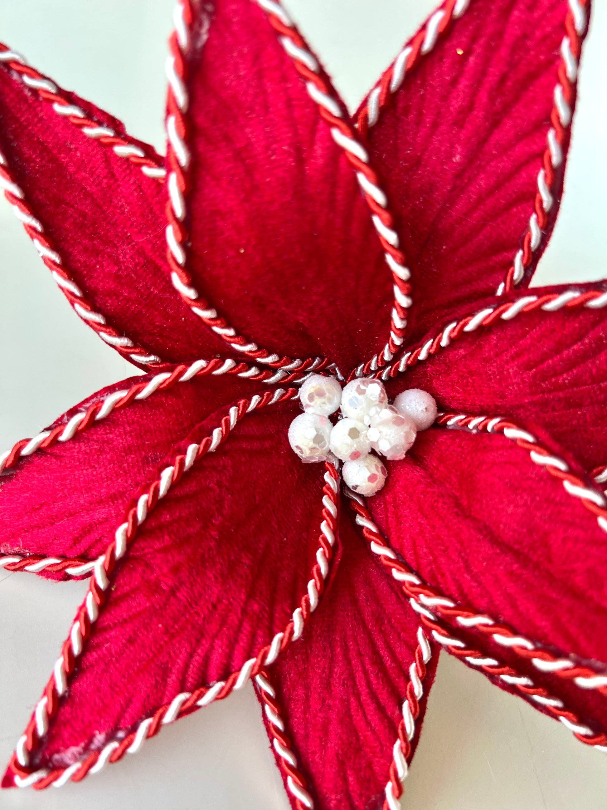 Poinsettia Pick | Red & White - Designer DIY
