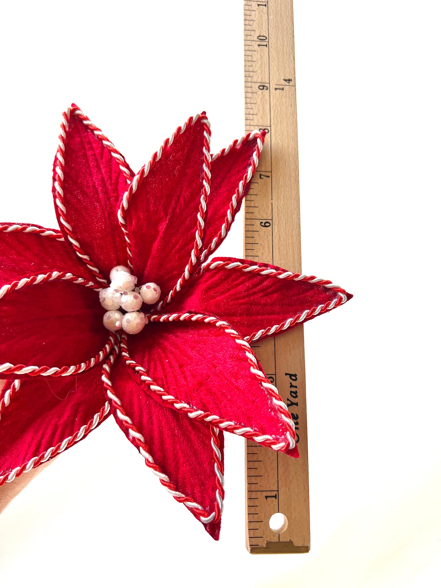 Poinsettia Pick | Red & White - Designer DIY