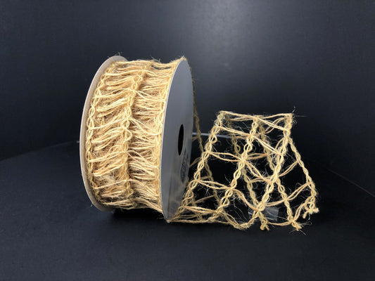1.5" Natural Jute Open Weave Ribbon - Designer DIY