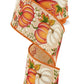 2.5" Fall Pumpkin Ribbon | Orange and Ivory