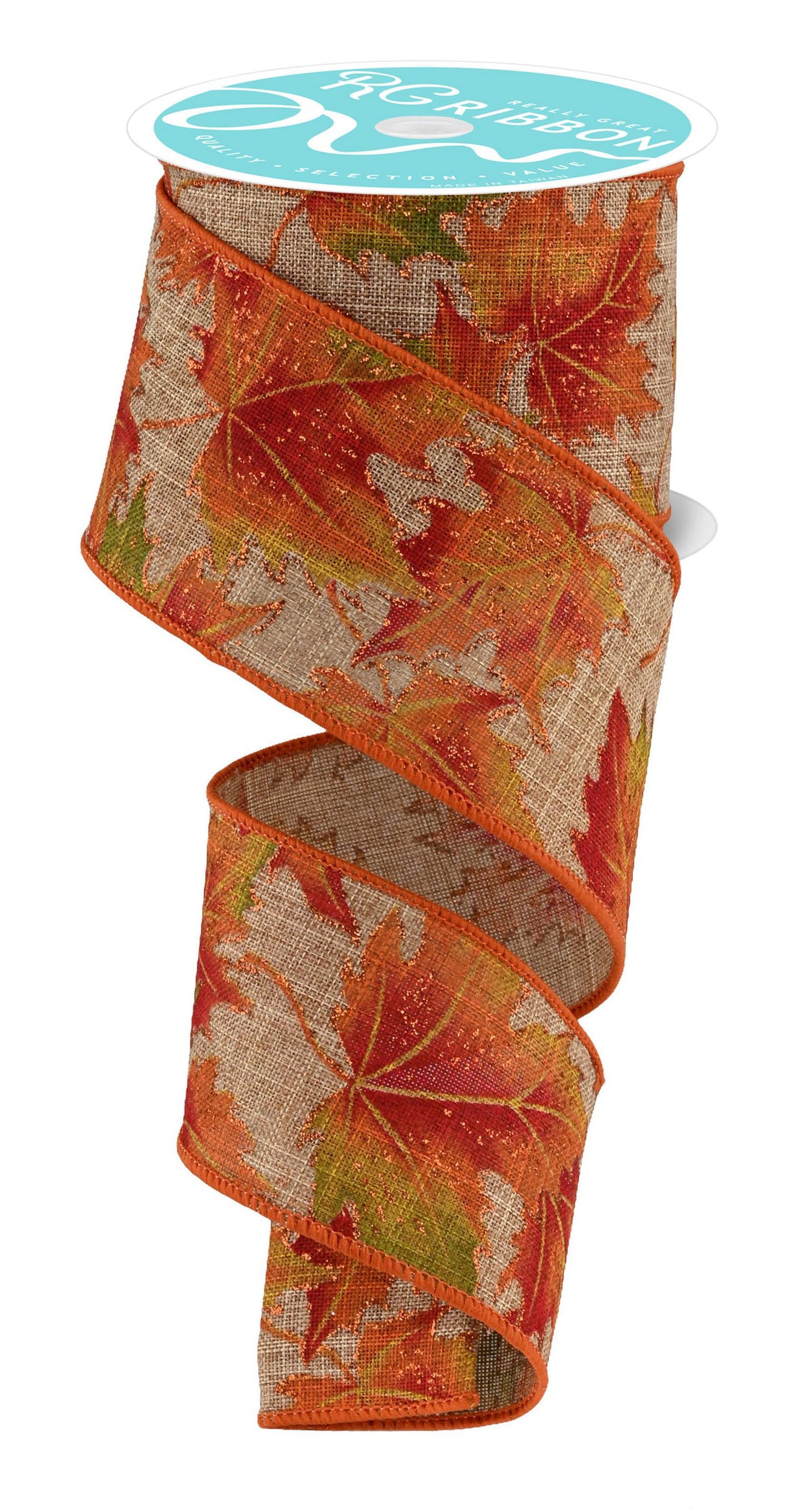 2.5" Fall Leaf Ribbon