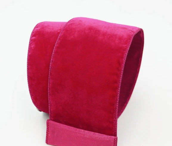 Hot Pink Velvet Ribbon | Farrisilk