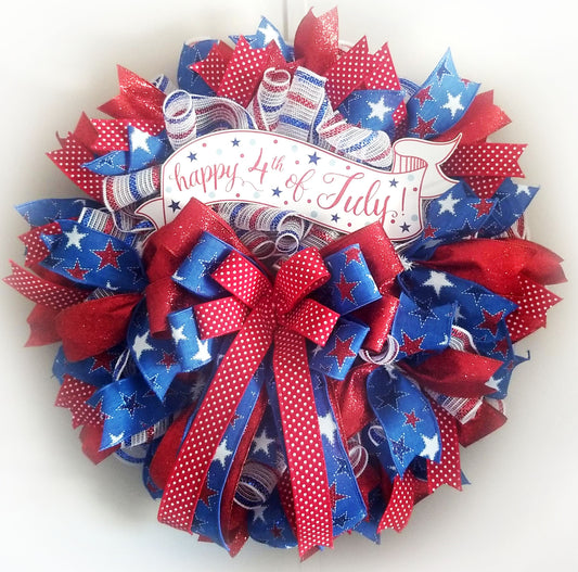 Happy 4th of July Wreath with Bow | Designer DIY