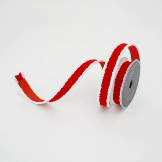 1" Red Velvet Snowdrift DESIGNER Ribbon - Designer DIY