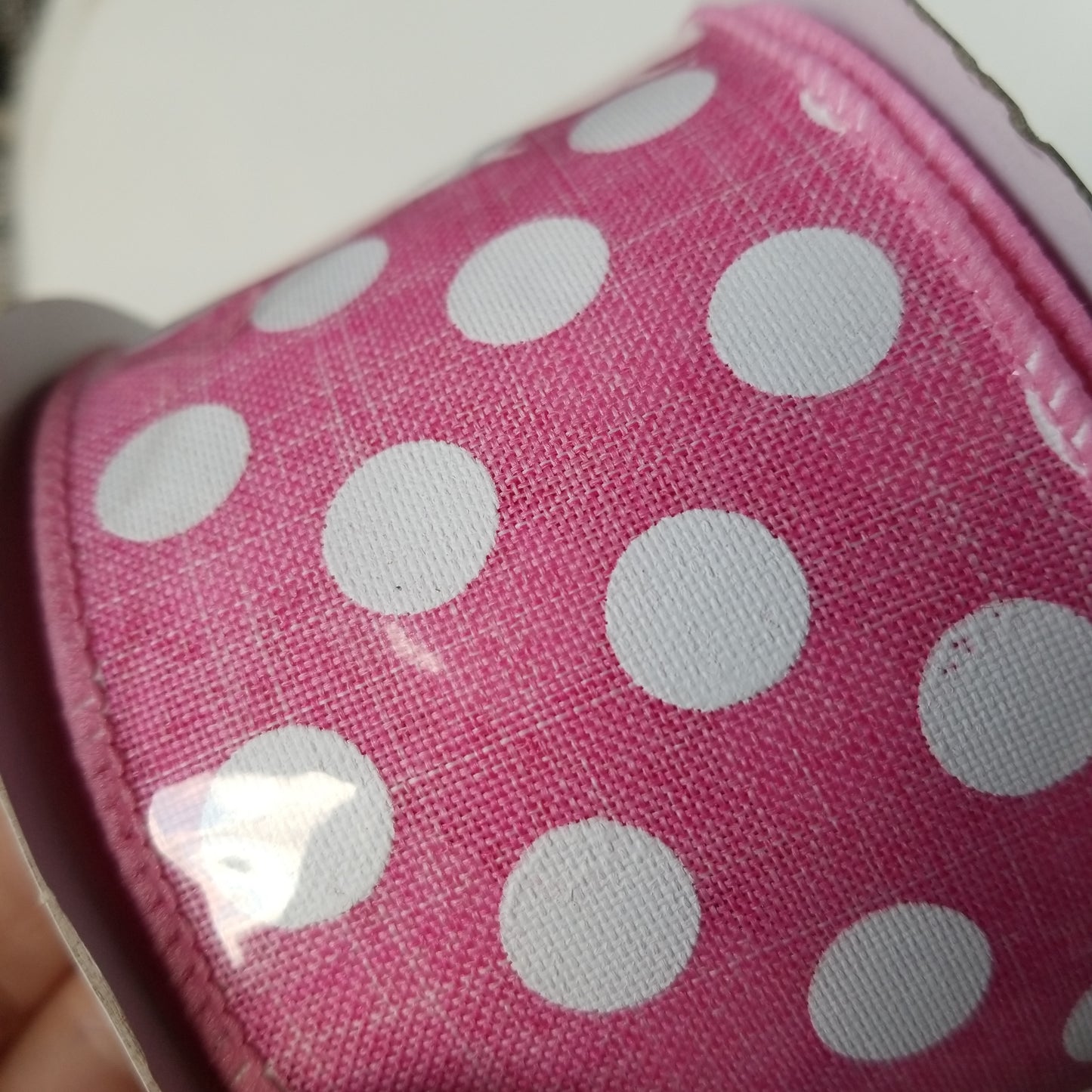 2.5" Light Pink with White Polka Dot Ribbon - Designer DIY