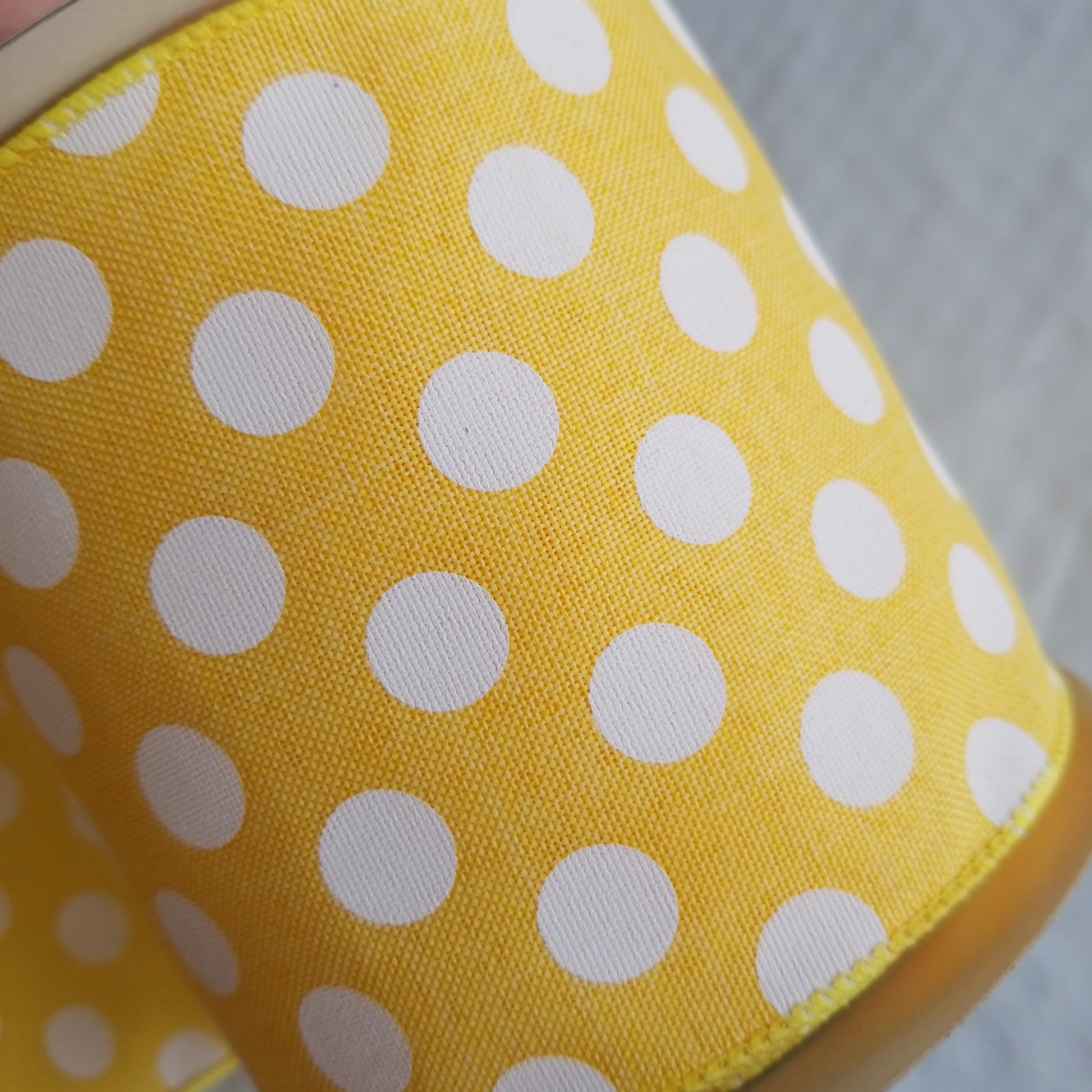 4" Yellow with White Polka Dot Ribbon - Designer DIY