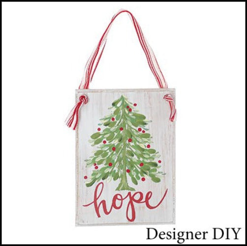 Hope Christmas Wood Sign | Ornament - Designer DIY