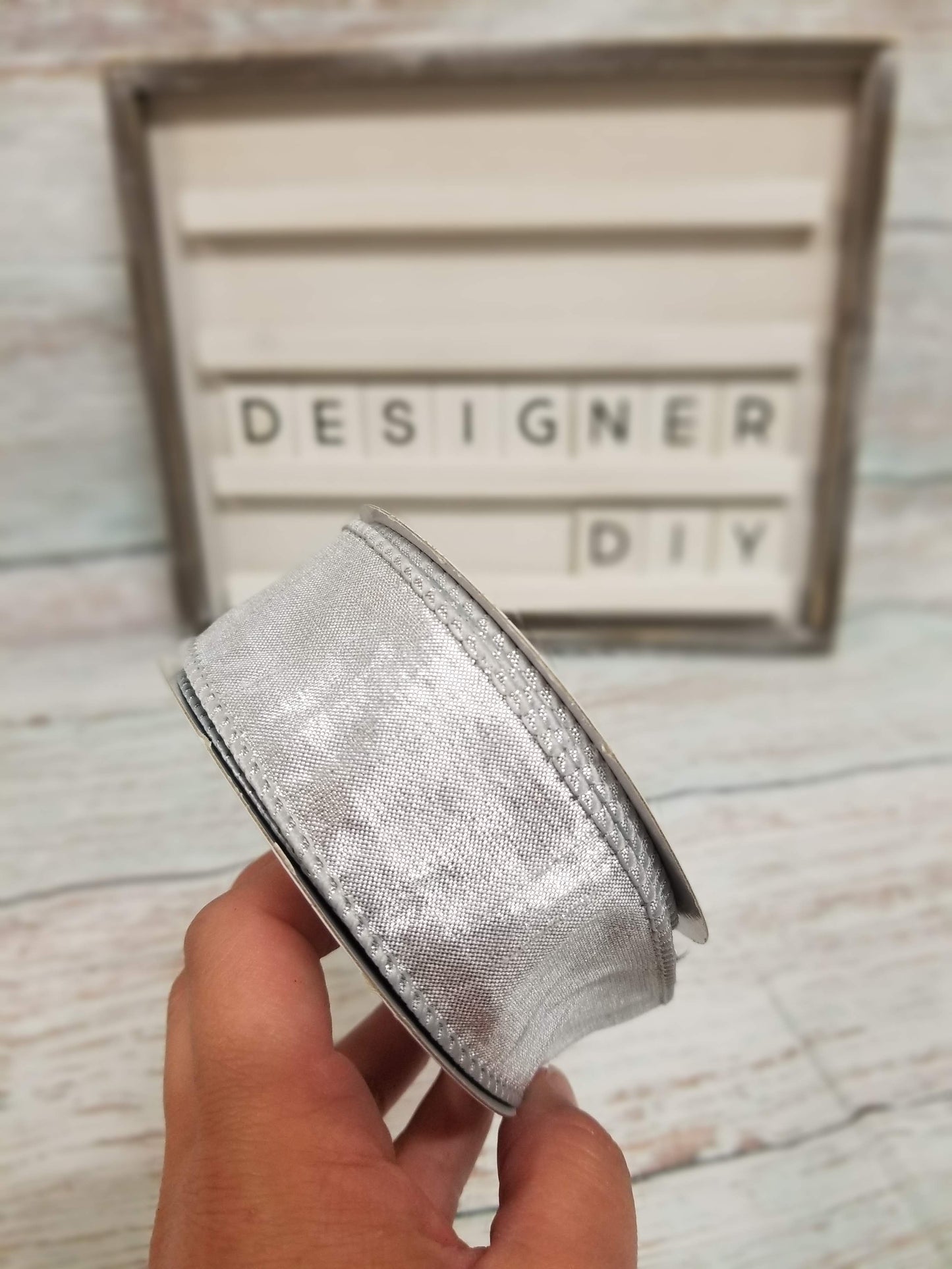 1.5" Silver Metallic Ribbon - 25 yards - Designer DIY