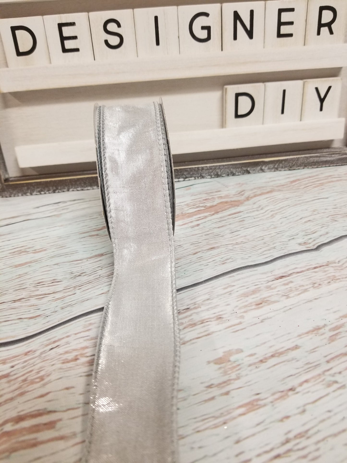 1.5" Silver Metallic Ribbon - 25 yards - Designer DIY