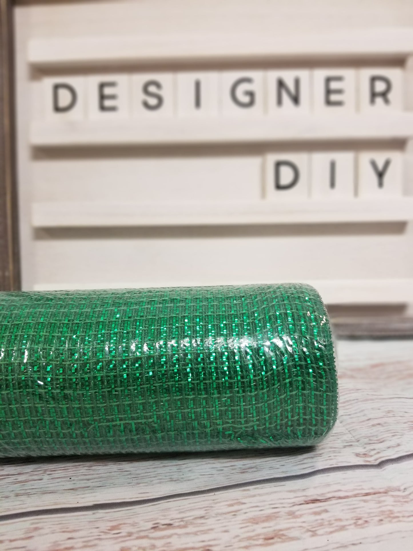 10" Emerald Metallic Fabric Mesh - Designer DIY