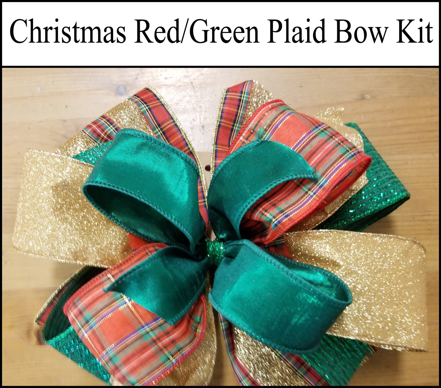 Red & Emerald Christmas DIY Craft Bow Kit - Designer DIY