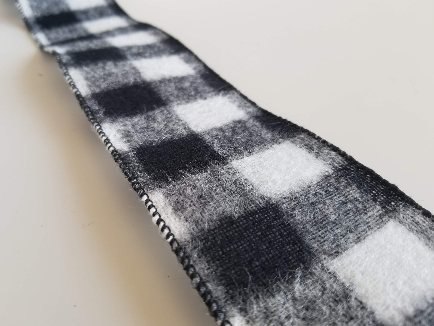 2.5" Black and White Buffalo Plaid Check Ribbon - 10 yards - Designer DIY