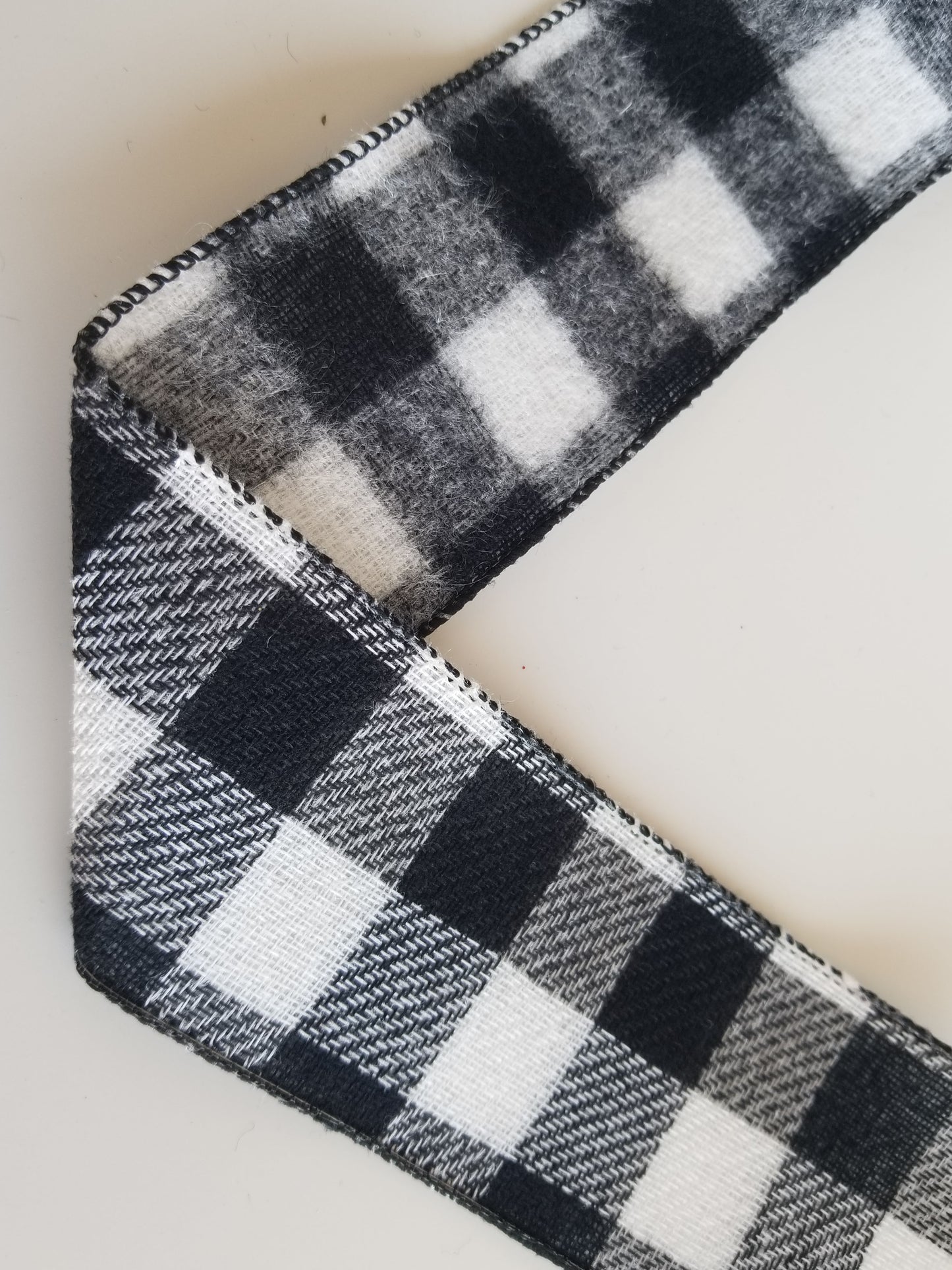 2.5" Black and White Buffalo Plaid Check Ribbon - 10 yards - Designer DIY