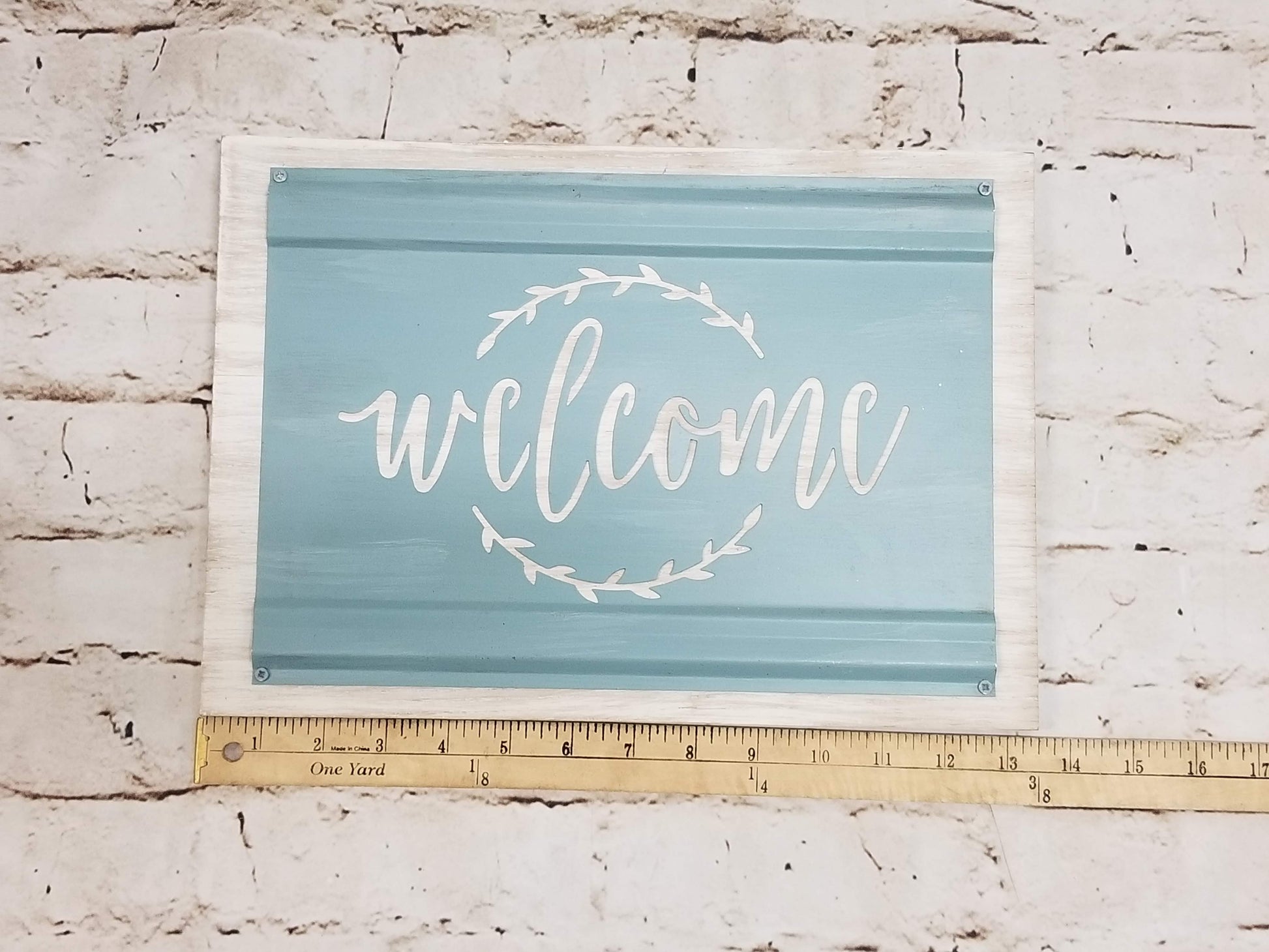Welcome Sign | Light blue & Ivory - Designer DIY