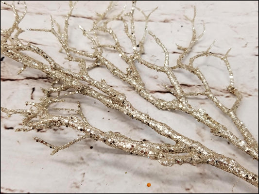 Champagne Glitter Branch Pick - Designer DIY