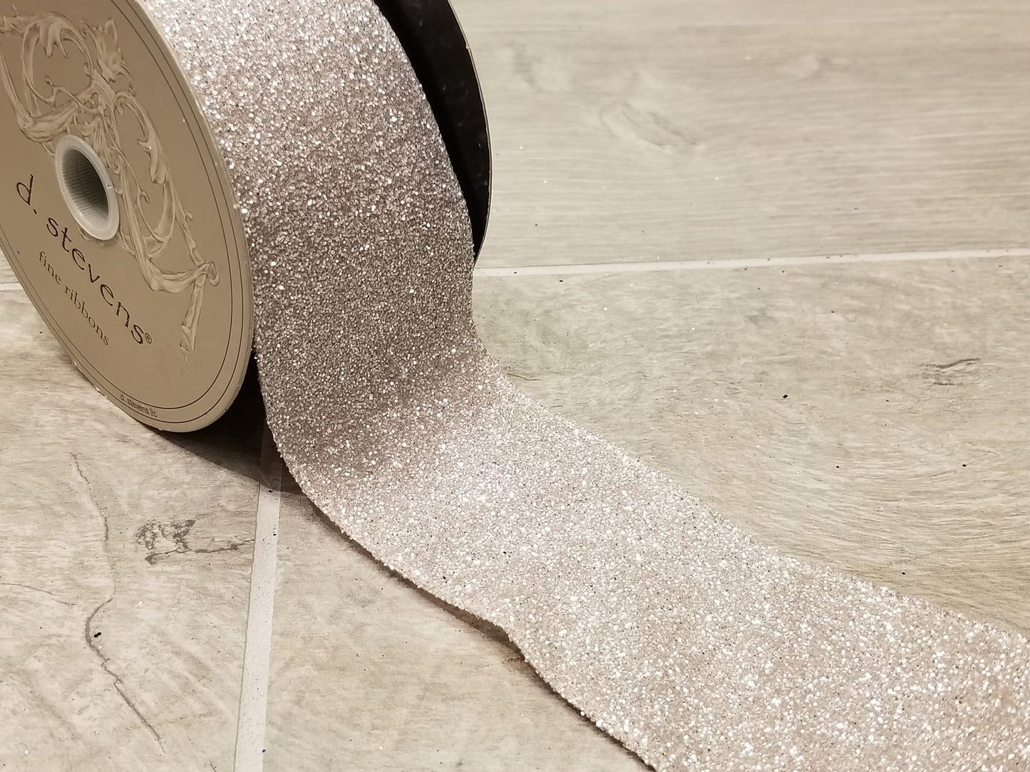 2.5" Taupe Frosted Glitter DESIGNER Ribbon - Designer DIY