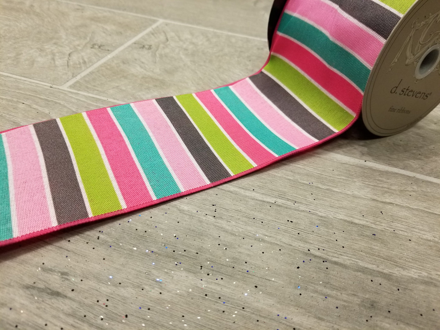 4" Multi-Colored Stripe DESIGNER Ribbon - Designer DIY