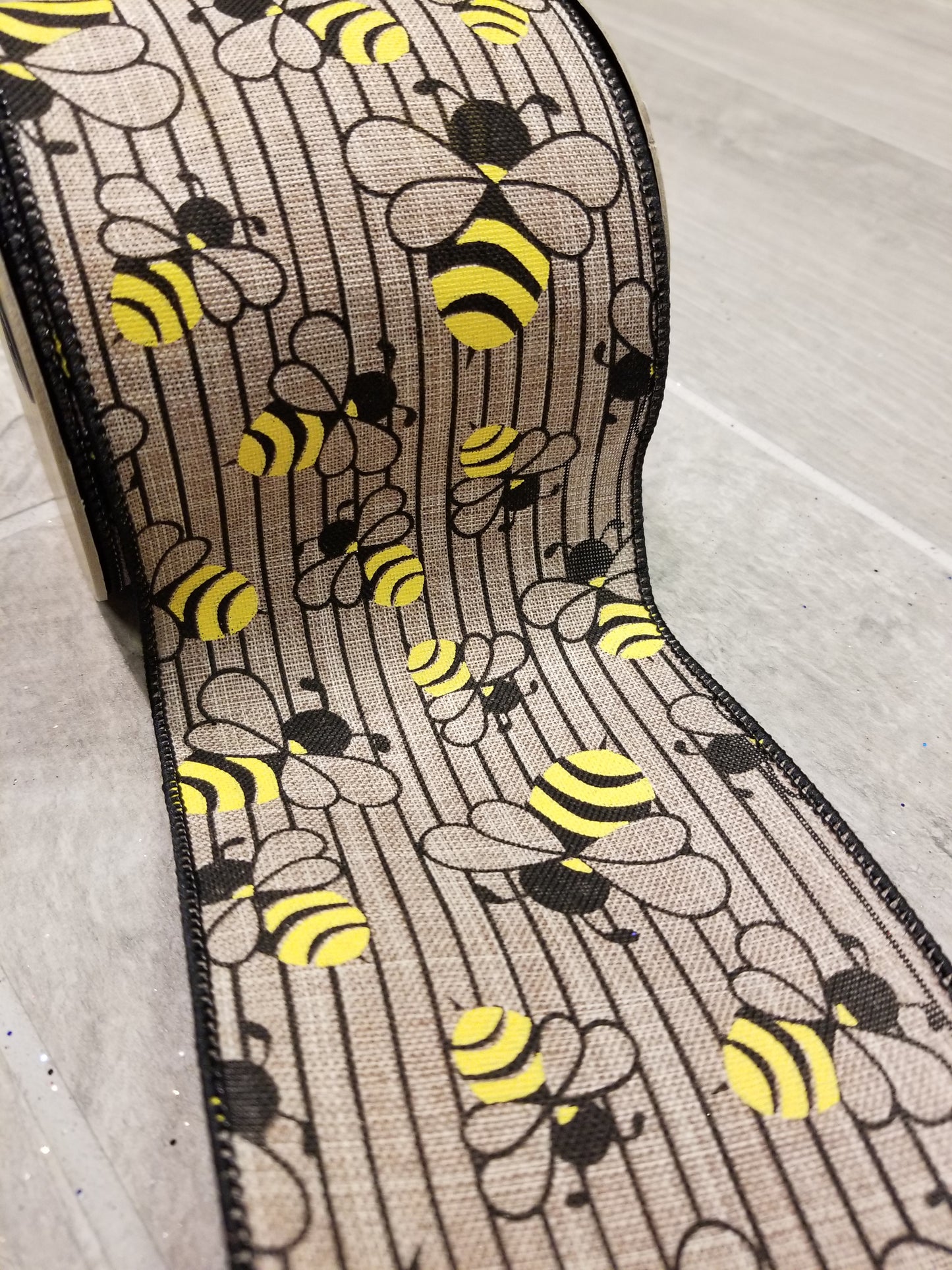 4" Bumble Bee DESIGNER Ribbon - Designer DIY