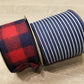 2.5" Navy & Red Faux Wool Check DESIGNER Ribbon - Designer DIY