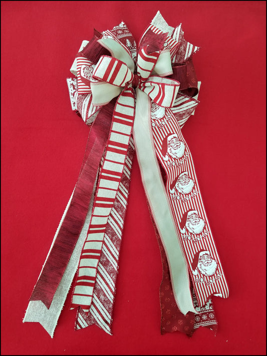 Vintage Santa Clause Handmade Bow - Designer DIY
