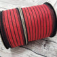 1.5" Red & Black Thin Stripe DESIGNER Ribbon - Designer DIY