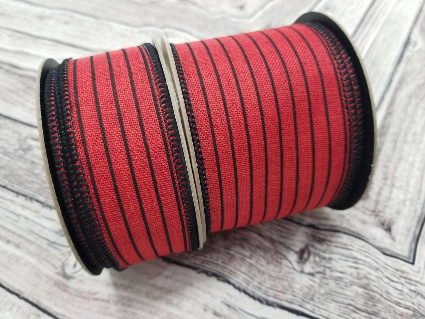 2.5" Red & Black Thin Stripe DESIGNER Ribbon - Designer DIY