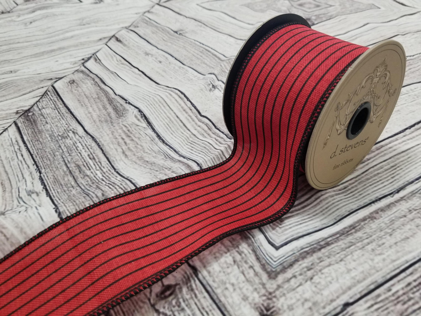 2.5" Red & Black Thin Stripe DESIGNER Ribbon - Designer DIY