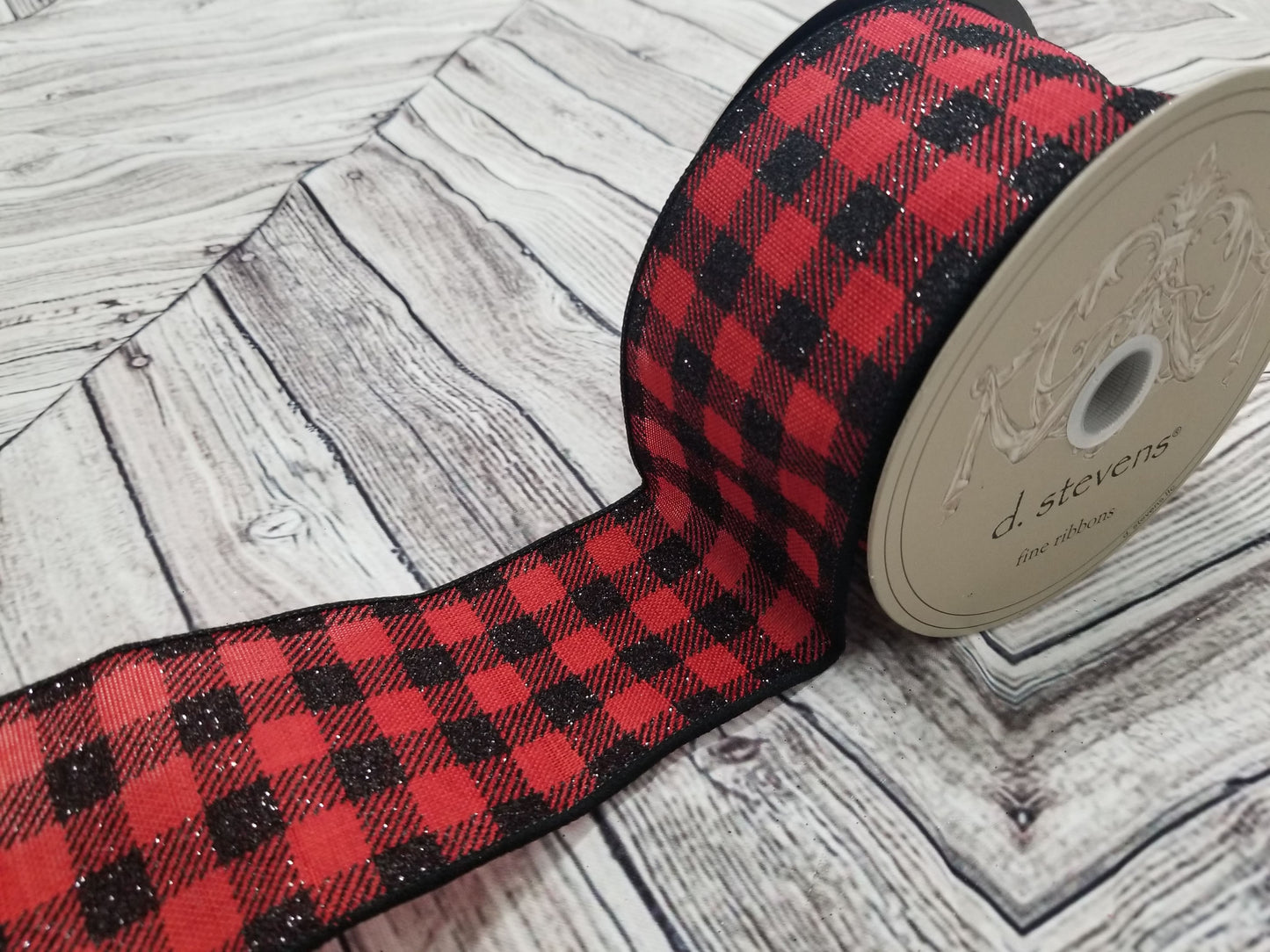 2.5" Red & Black Buffalo Check DESIGNER Ribbon - Designer DIY