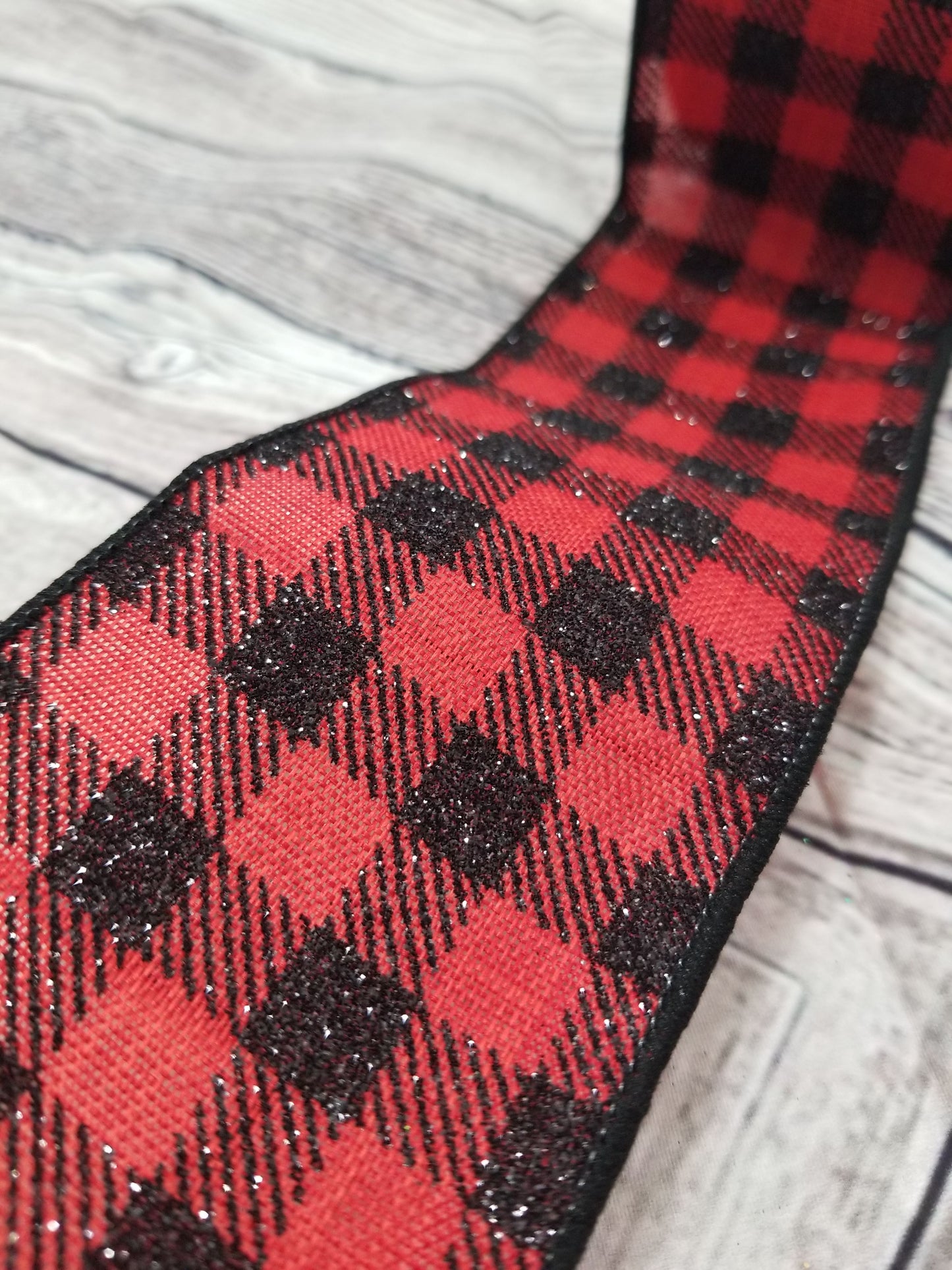 2.5" Red & Black Buffalo Check DESIGNER Ribbon - Designer DIY