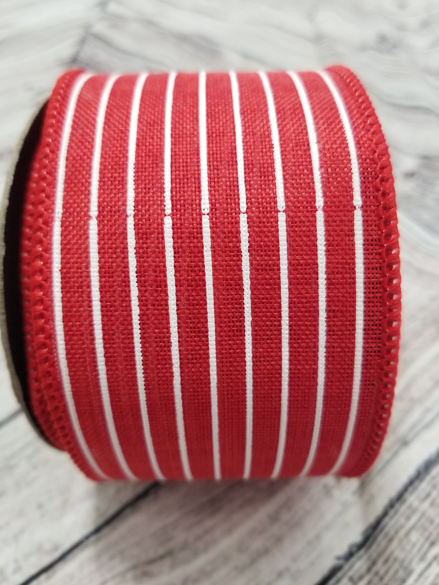 2.5" Red & White Thin Stripe DESIGNER Ribbon - Designer DIY