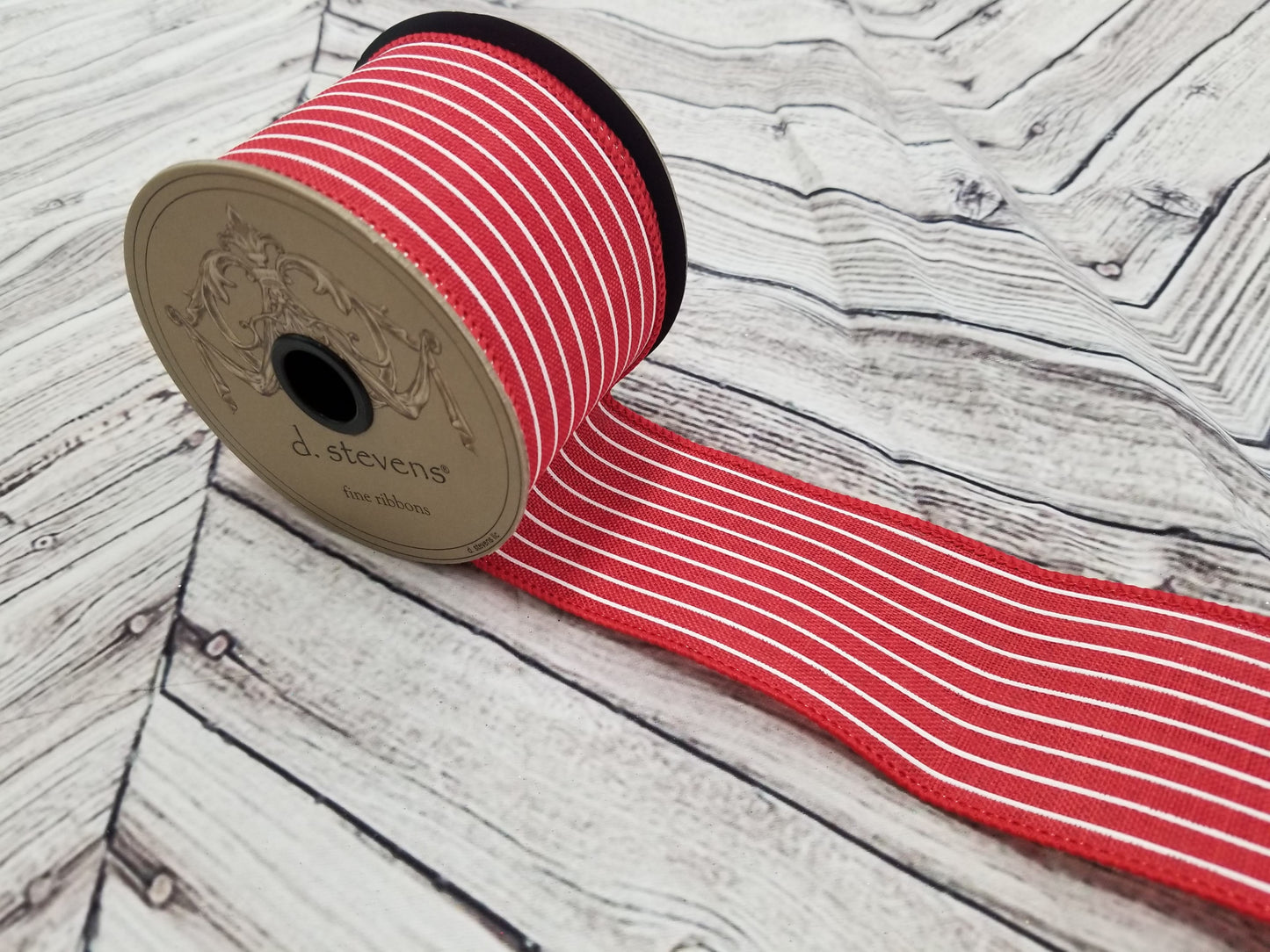 2.5" Red & White Thin Stripe DESIGNER Ribbon - Designer DIY