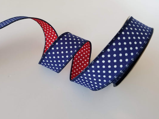 1.5" Red & Blue Double Sided DESIGNER Ribbon - Designer DIY